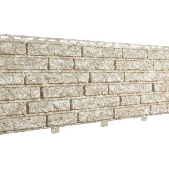 Фасадная панель Ю-Пласт c двойным замком Stone-House кварцит светло-бежевый