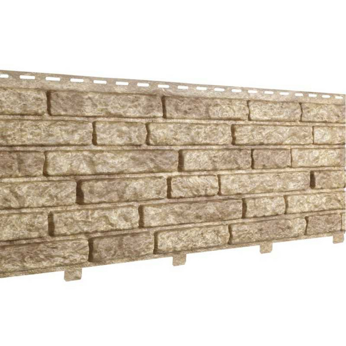 Фасадная панель Ю-Пласт c двойным замком Stone-House кварцит темно-бежевый