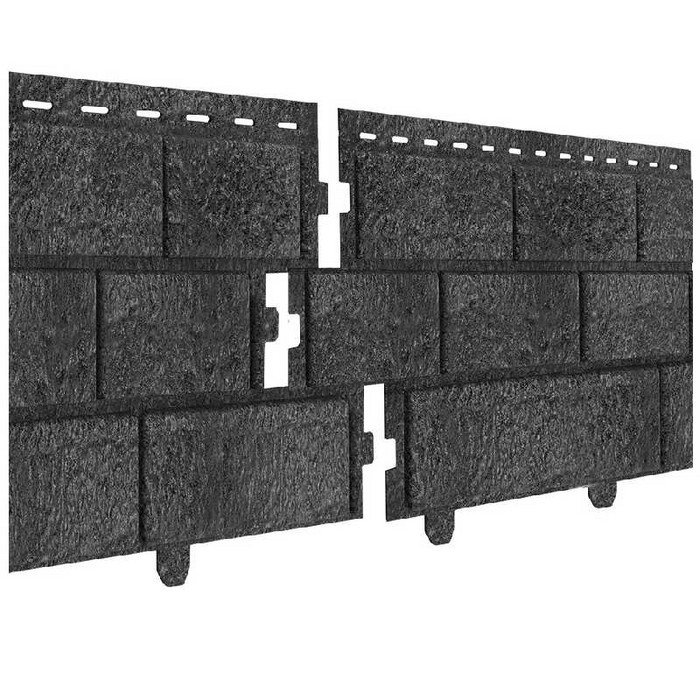 Фасадная панель Ю-Пласт c двойным замком Stone-House кирпич графит