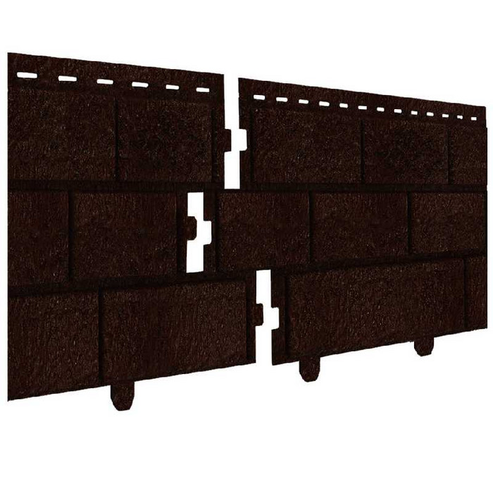 Фасадная панель Ю-Пласт c двойным замком Stone-House кирпич коричневый