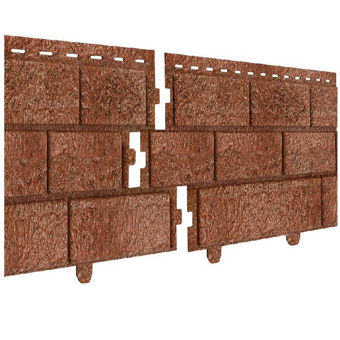 Фасадная панель Ю-Пласт c двойным замком Stone-House кирпич красный